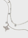 Double Layer Necklace with Zircon Inlay - booneealus