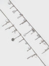 Multi-metal Disc and Zircon Tassel Double Layer Necklace - booneealus