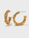 Twisted Knit Wrap C-shaped Earrings - booneealus