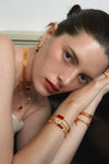 Red Agate Woven Lace Bracelet – 24K Gold Plated - booneealus