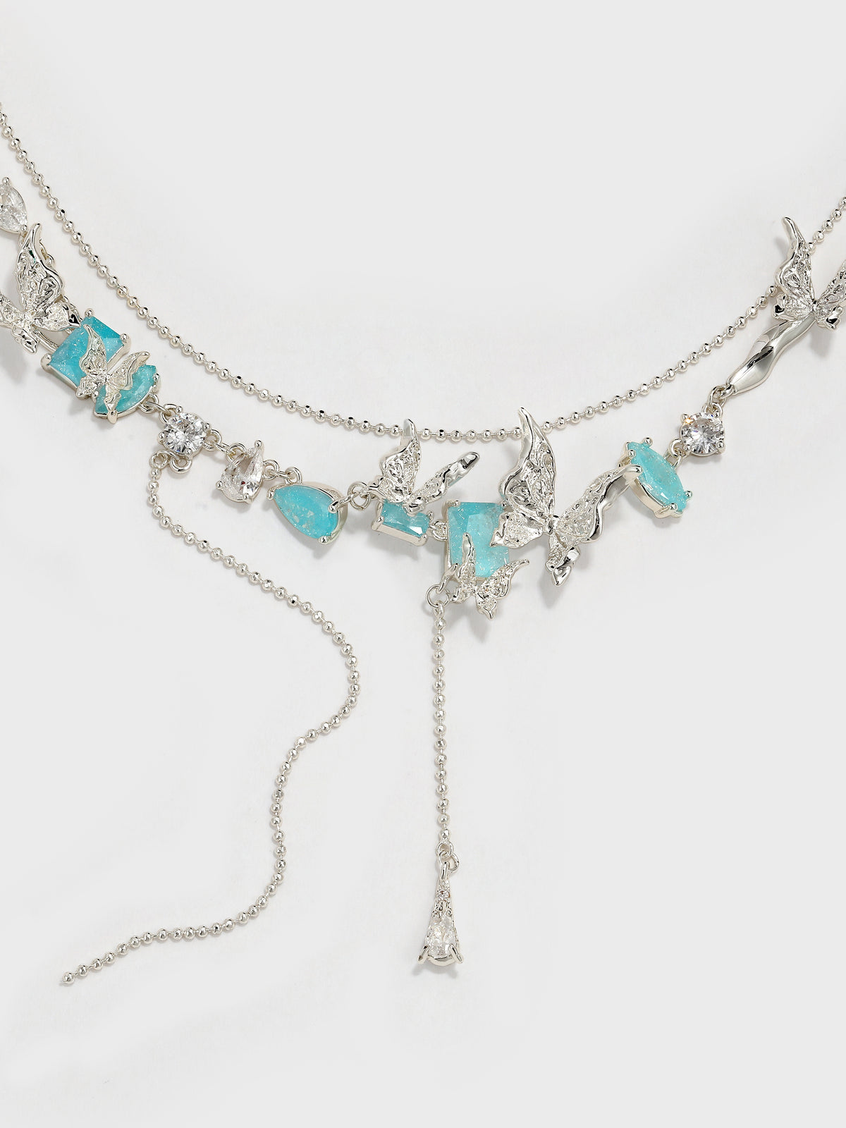 Lava Butterfly Double Layer Tassel Necklace - booneealus