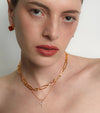 Sugar Pyramid Red Agate Woven Earrings – 24K Gold Plated, 925 Silver Posts - booneealus