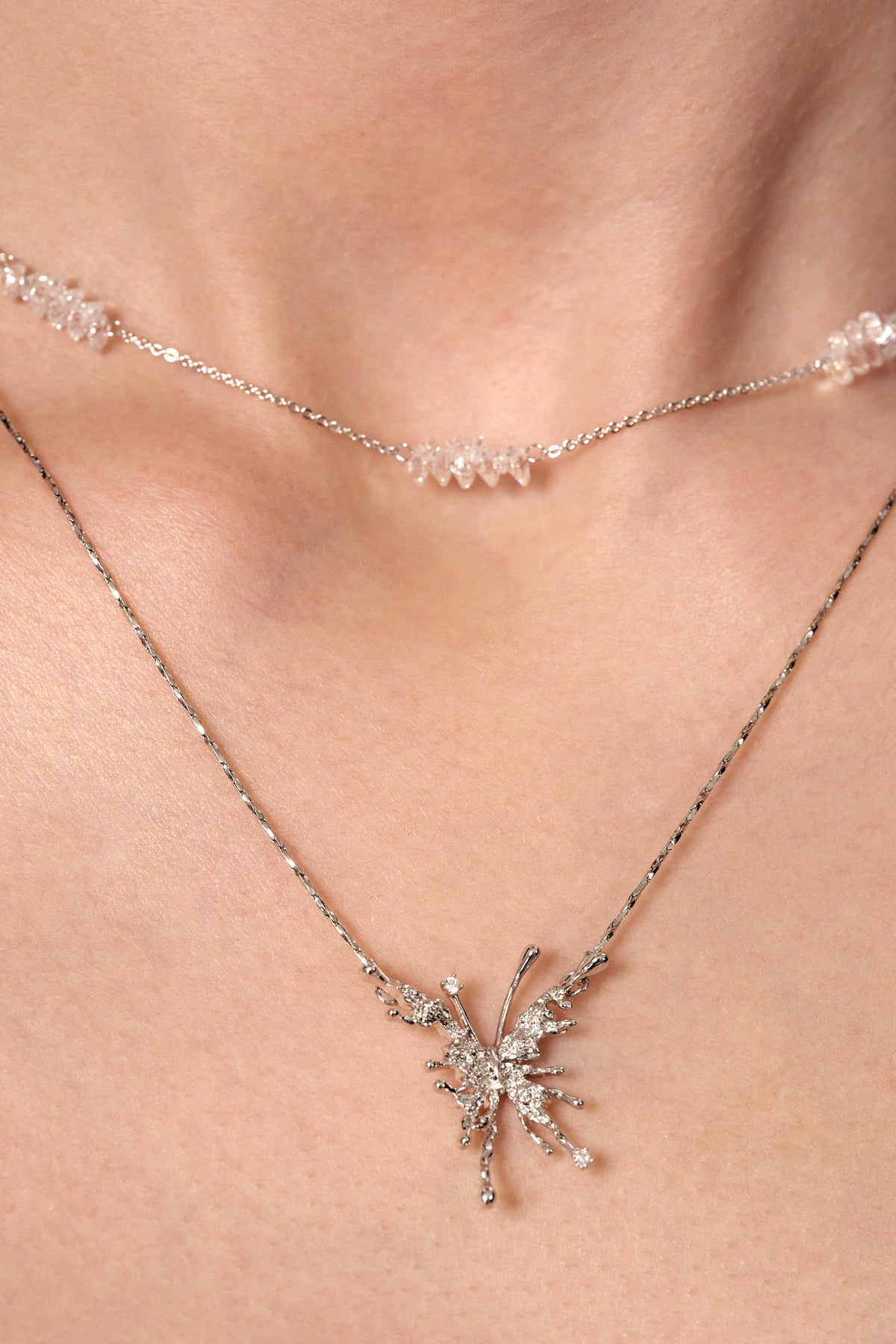 Butterfly Reverie Dual Layer Necklace