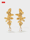 Golden Bloom Wings Earring - booneealus
