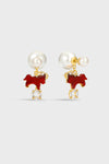 Horse Form Red Agate Drop Earrings - booneealus