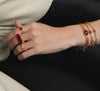 Asymmetric Red Agate Woven Chain Bracelet – 24K Gold Plated