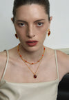 Molten Texture Red Agate Statement Earrings - booneealus