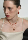 Molten Texture Red Agate Statement Earrings - booneealus
