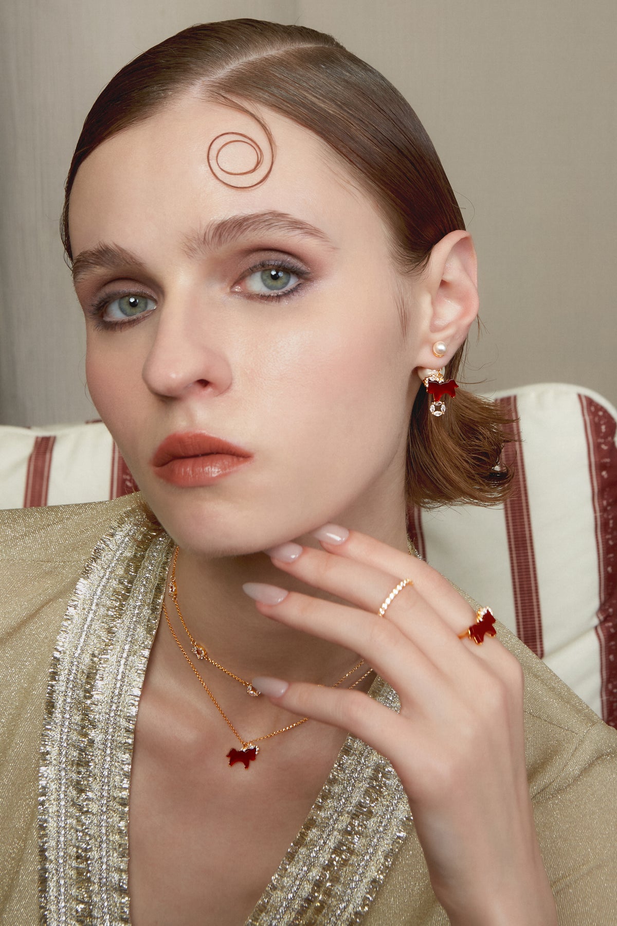 Horse Form Red Agate Ring - booneealus