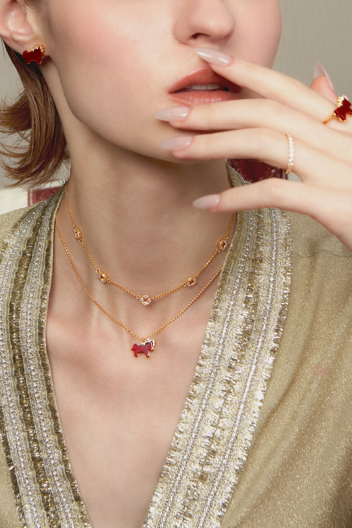 Horse Form Layered Necklace - booneealus
