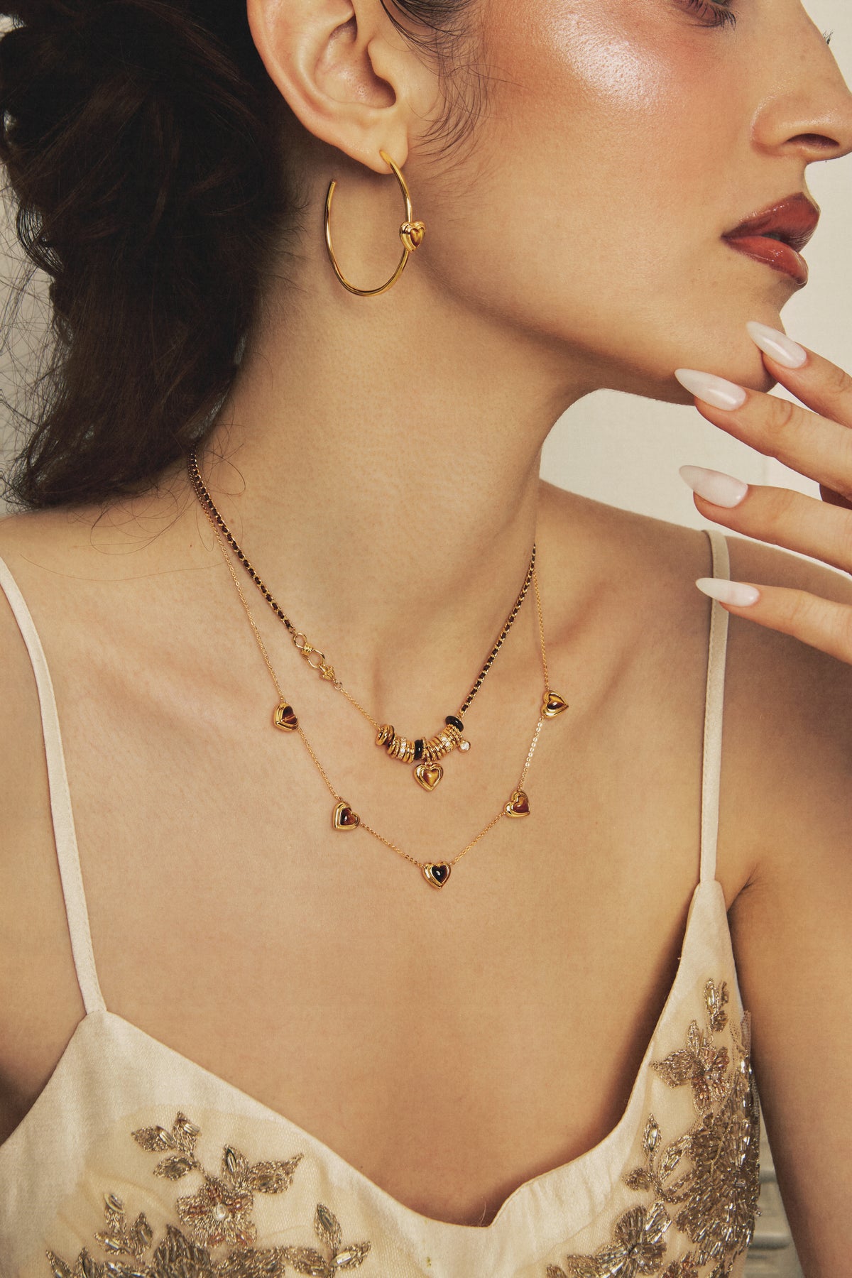 Collar Corazón Triple Nocturno