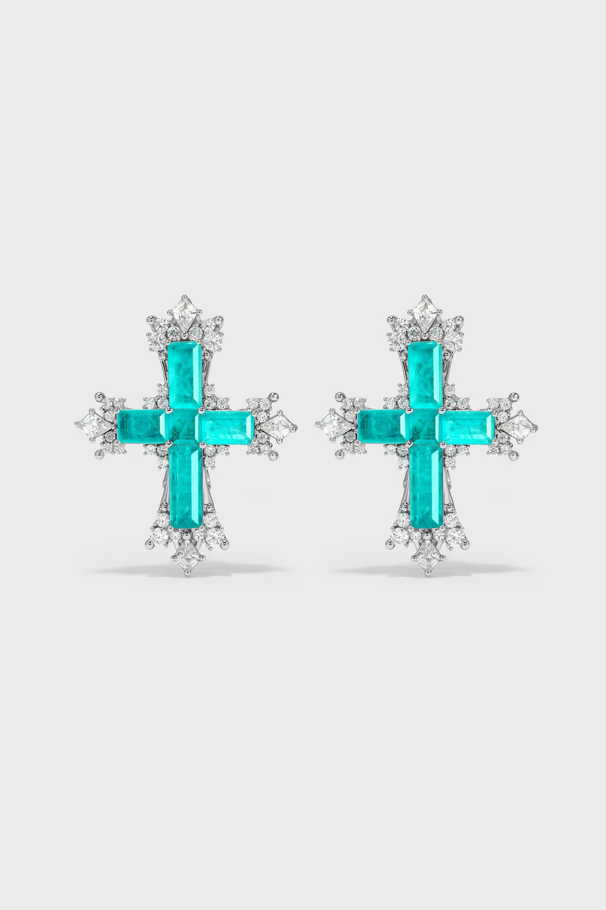 Lucent Tide Cross Earrings - booneealus
