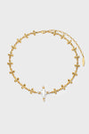 Pearl Cross Cipher Necklace - booneealus