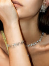Braided Metal Irregular Zirconia Patchwork Bracelet - booneealus