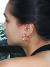 Twisted Knit Wrap C-shaped Earrings - booneealus