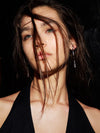 Chain Zirconia Earrings - booneealus