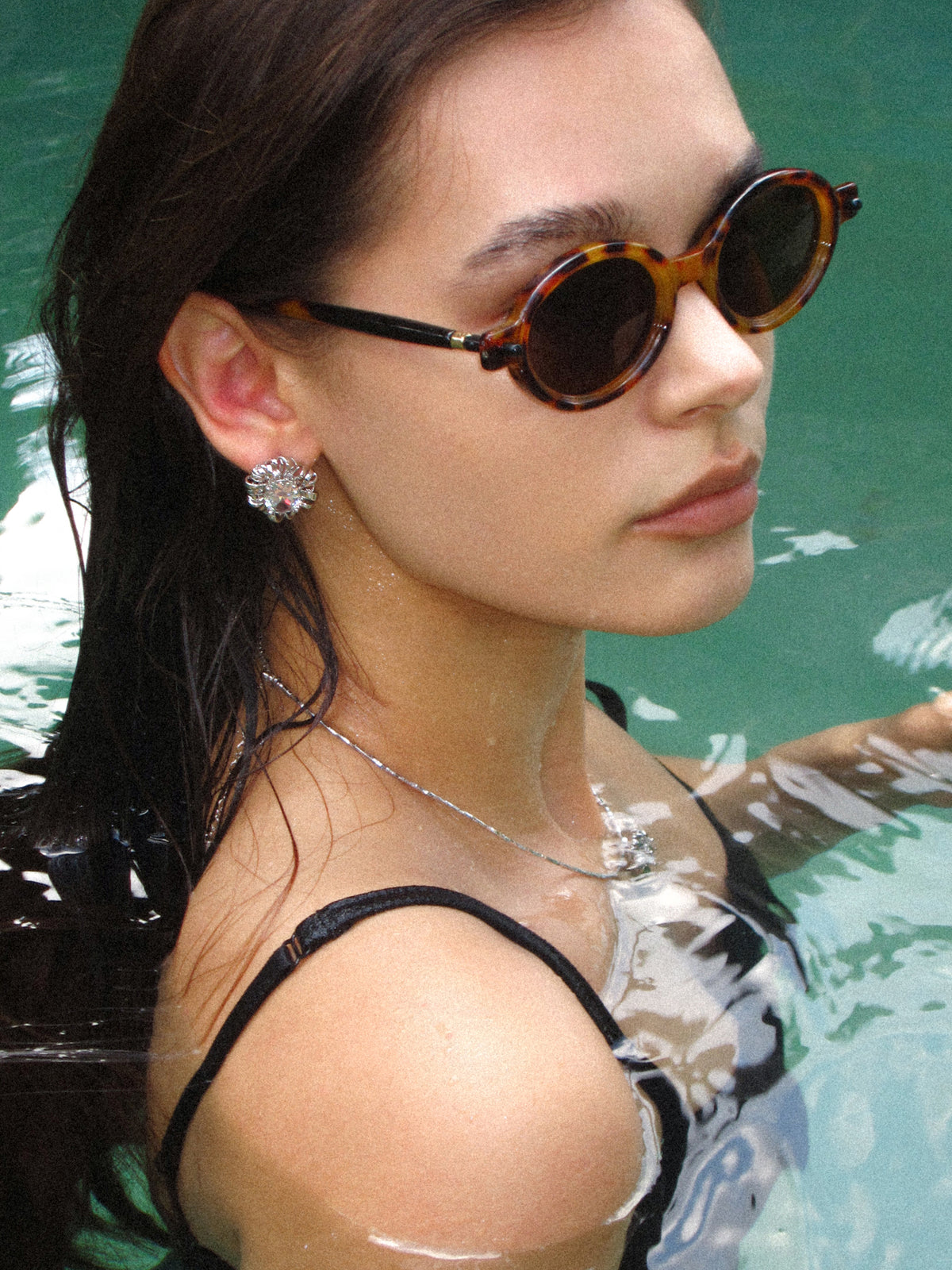 Braided Button-Shaped Zirconia Earrings - booneealus