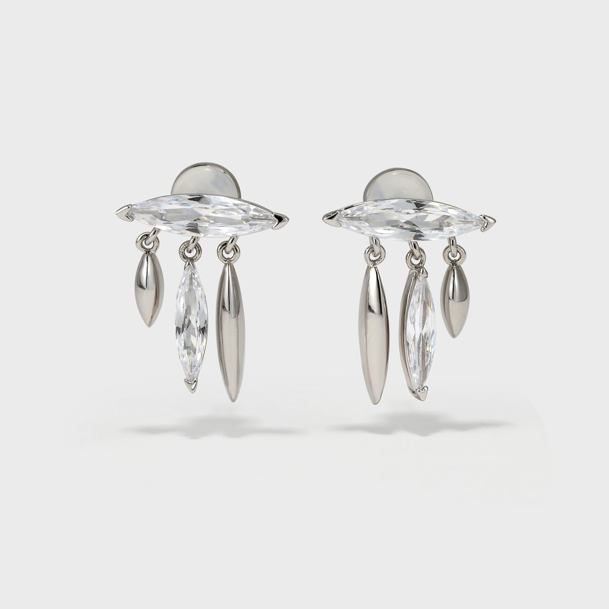 Horse Eye Zirconia Tassel Earrings - booneealus