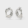Metal Texture Oval Studs with Zircon Tassels - booneealus