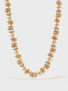 Braided Metal Irregular Zirconia Patchwork Necklace Gold - booneealus