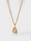 Teardrop-Shaped Double-Layer Butterfly Necklace - booneealus