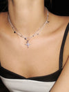 Double Layer Necklace with Zircon Inlay - booneealus