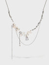Freshwater Pearl Zircon Teardrop Necklace - booneealus