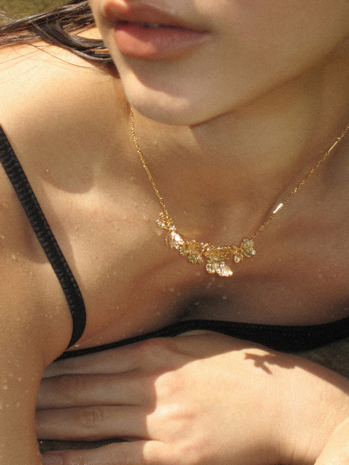 Zircon Butterfly Flower and Dragonfly Necklace - booneealus