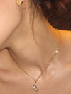 Teardrop-Shaped Double-Layer Butterfly Necklace - booneealus