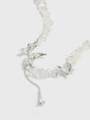 Butterfly Teardrop Zircon Pendant with Crushed Stone Necklace - booneealus