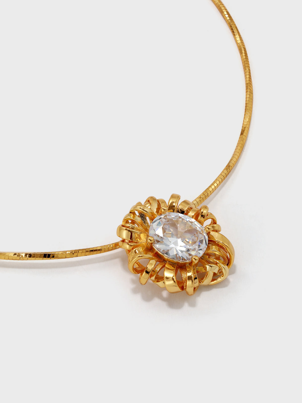 Twisted Braided Wrap Zirconia Necklace - booneealus