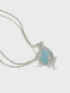 Teardrop-Shaped Double-Layer Butterfly Necklace - booneealus