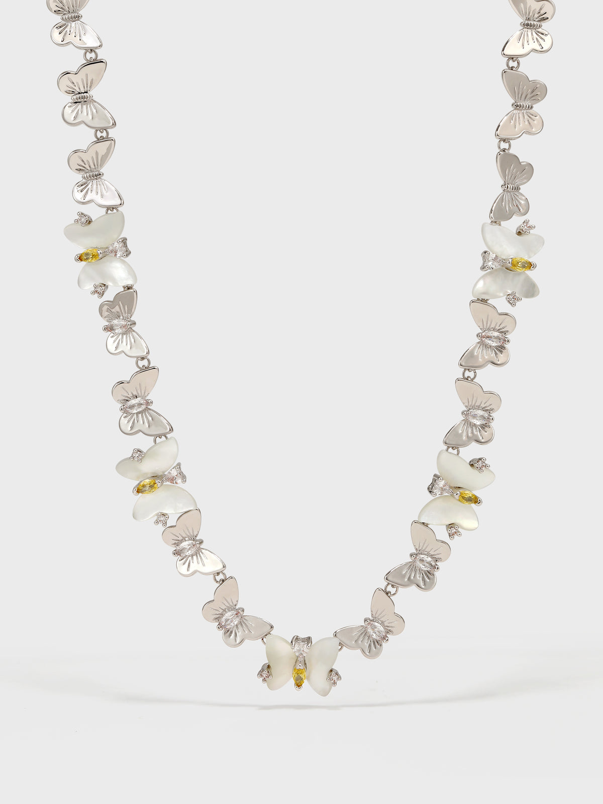 Shell Metal Butterfly Necklace - booneealus