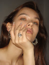 Horse Eye Zirconia Crown Open Ring - booneealus