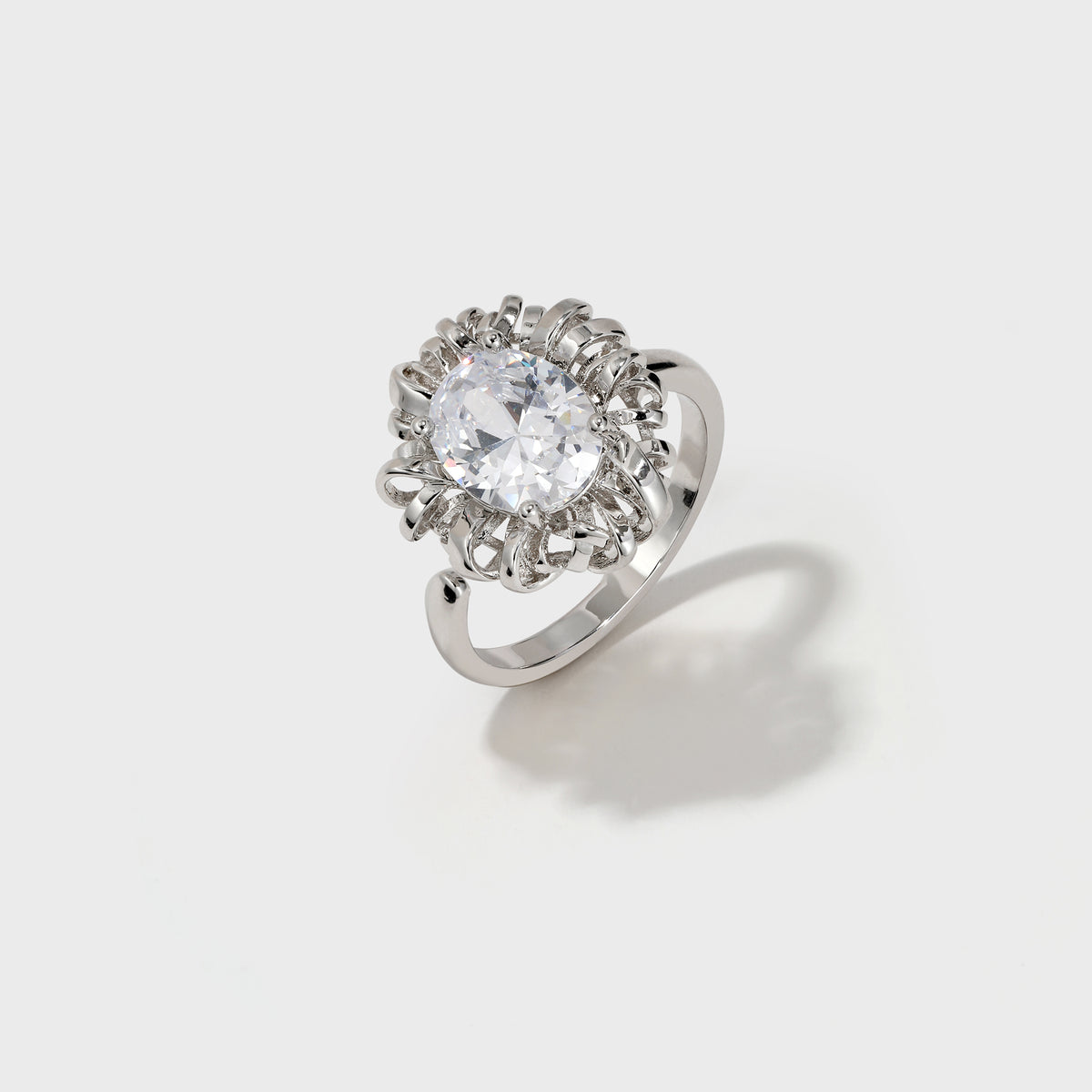 Braided Button-Shaped Zirconia Open Ring - booneealus