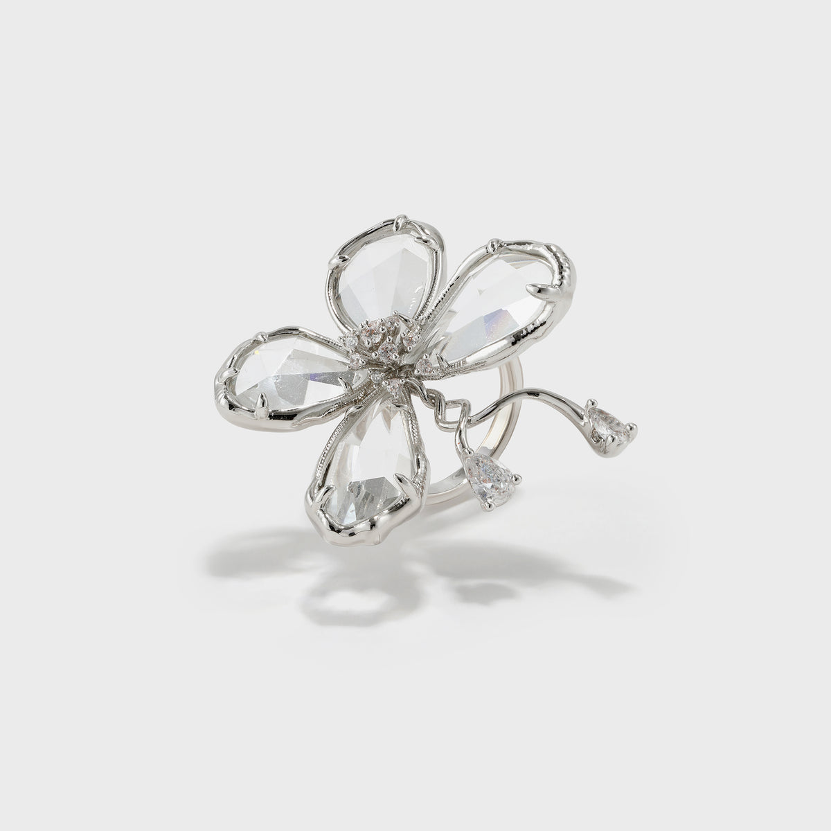 Cut Crystal Butterfly Ring - booneealus